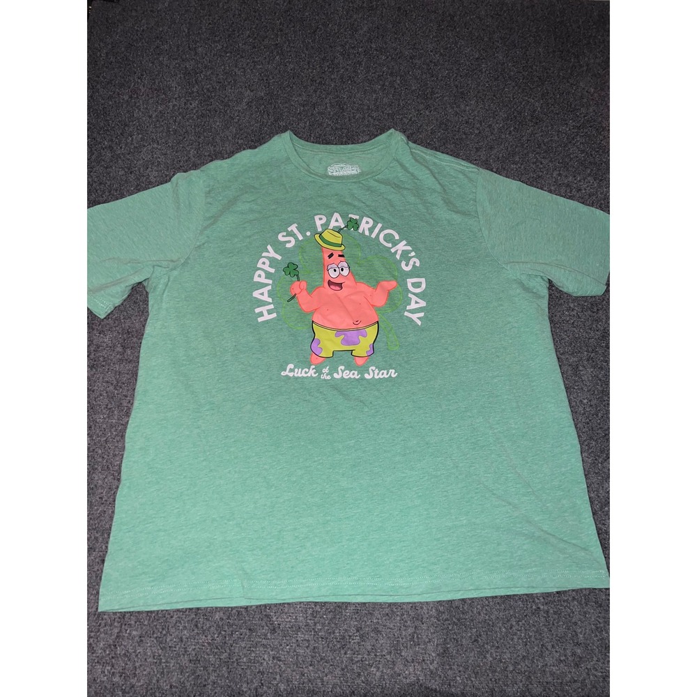 Nickelodeon Patrick Star St Patricks Day Green Graphic Tee Shirt 3XL 54-56